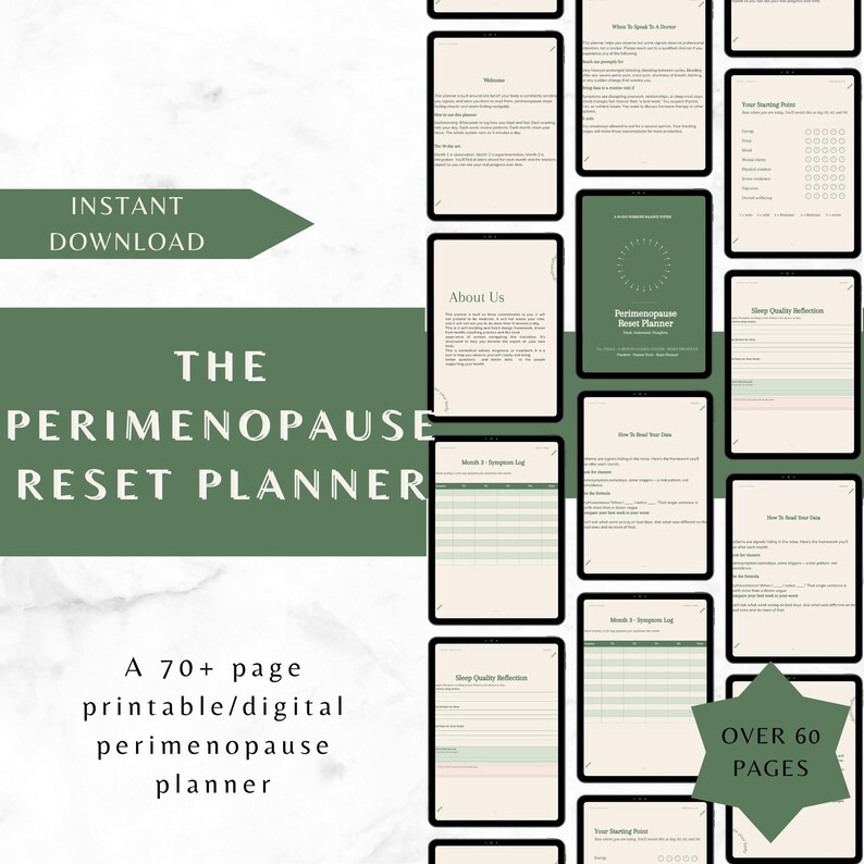 Perimenopause Tracker Printable PDF | 90 Day Hormone Reset Planner ...