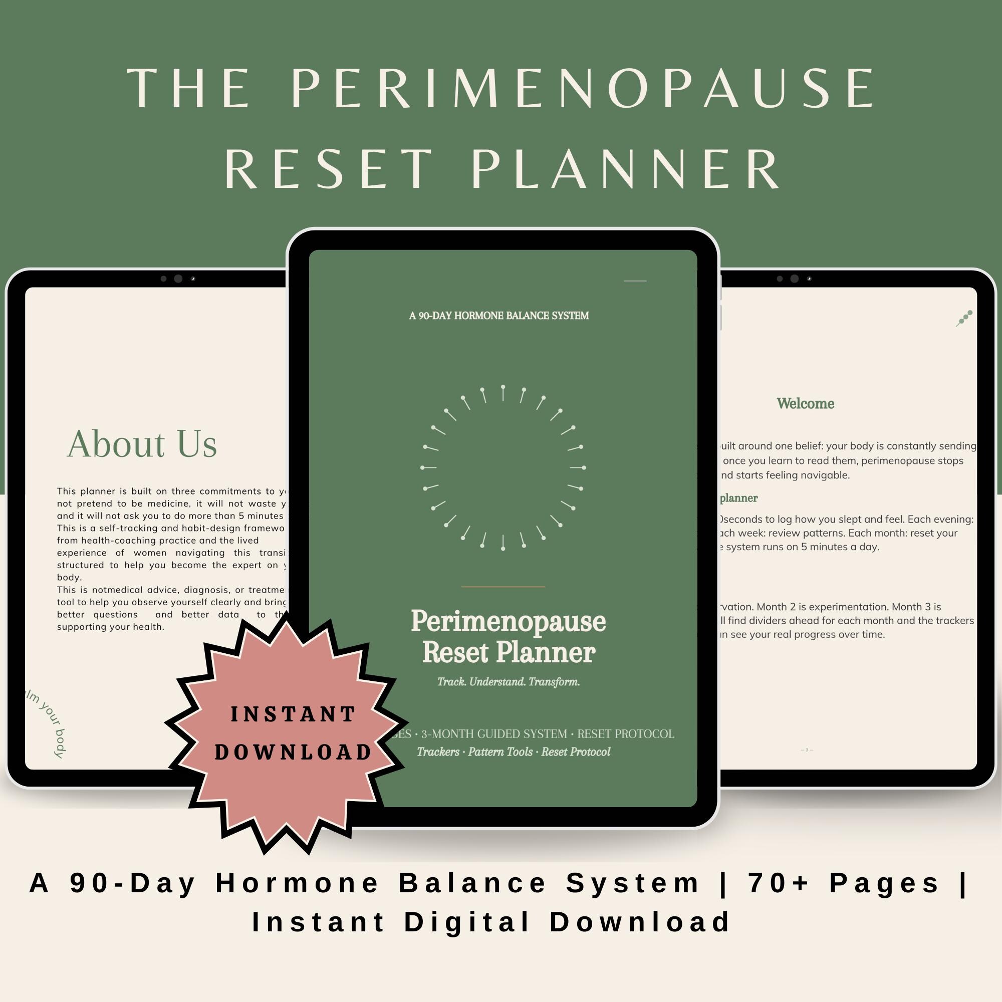 Perimenopause Tracker Printable PDF | 90 Day Hormone Reset Planner ...