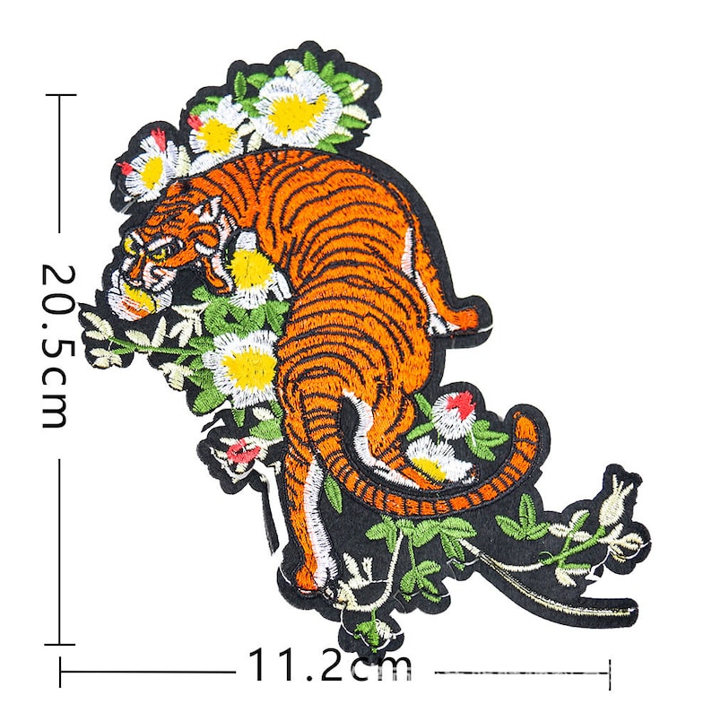Sew On Fashion Large Tiger Patches Embroidered Patches Handcraft Trim