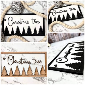 Christmas Sign Bundle svg Bundle| Laser cut winter svg | rustic trees snowflakes |  glowforge file