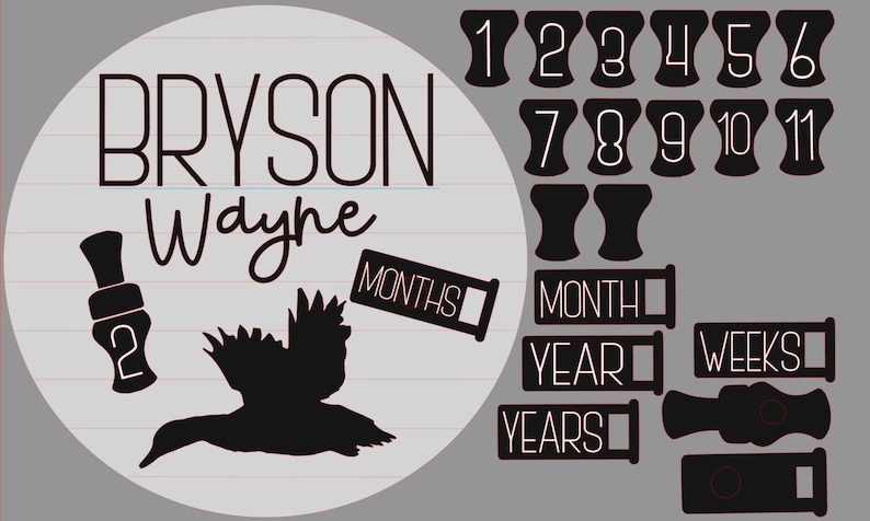 Duck Tag Baby Growth Photo Tags Svg Nursery Laser File Etsy