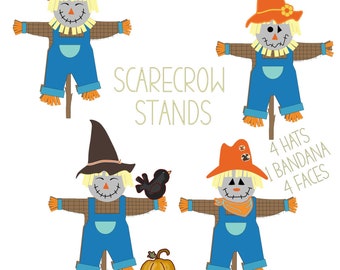 Scarecrow Stand Decor svg Bundle | Door Hanger svg |pumpkins svg | Laser cut fall svg