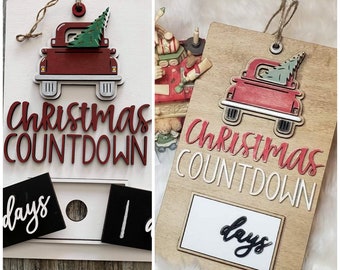 Christmas Countdown laser ready SvG | Holiday Laser File | Wood Laser digital download SvG | truck farmhouse countdown