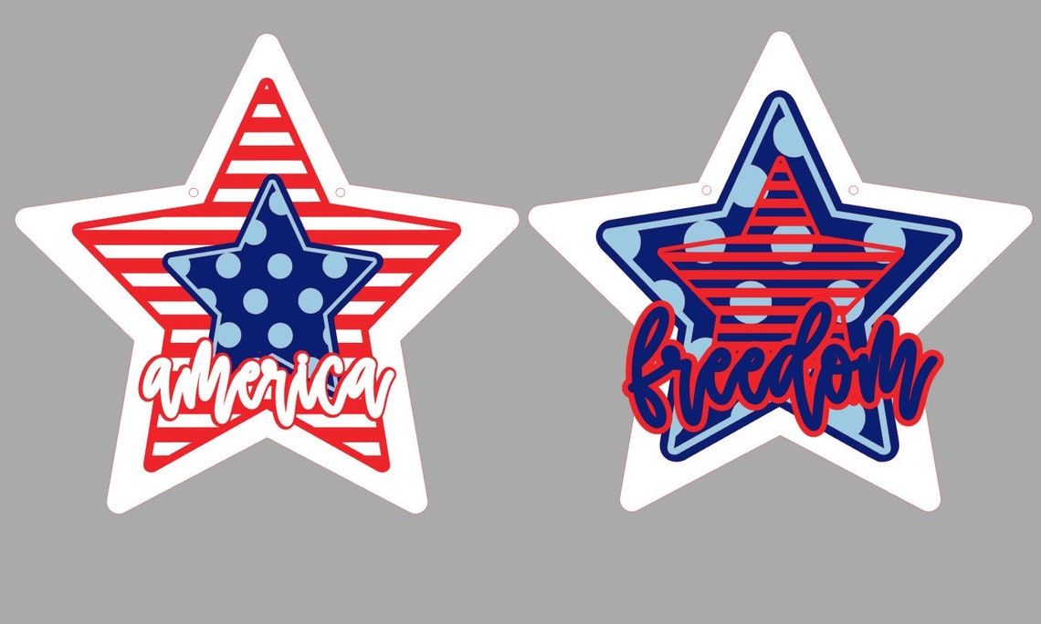 Download Patterned Star Door Hanger svg Bundle America Door Hanger | Etsy