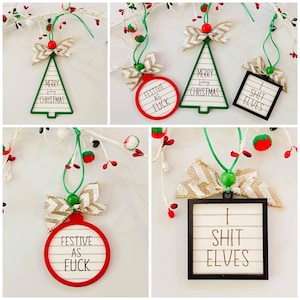Funny Adult Humor Christmas Ornament Sayings laser ready SvG | Holiday Laser File | Wood Laser digital download SvG|  glowforge file
