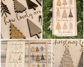 O Christmas Tree Decor svg Bundle| Laser cut winter svg | shelf sitter|  glowforge file
