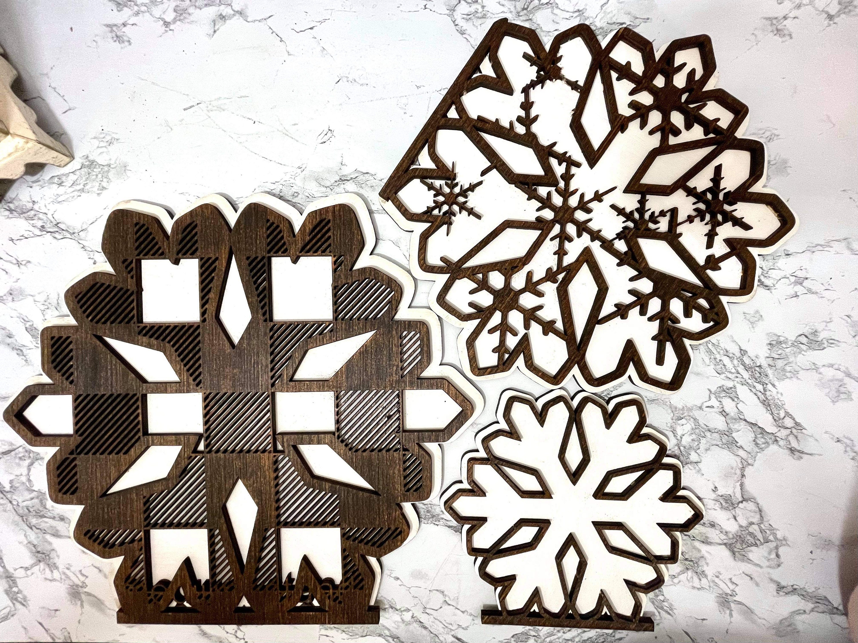 Patterned Snowflake Decor Svg Bundle Door Hanger Svg Laser - Etsy