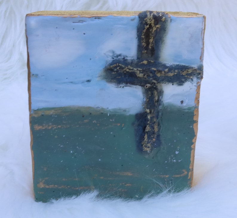 Encaustic Cross on Wood