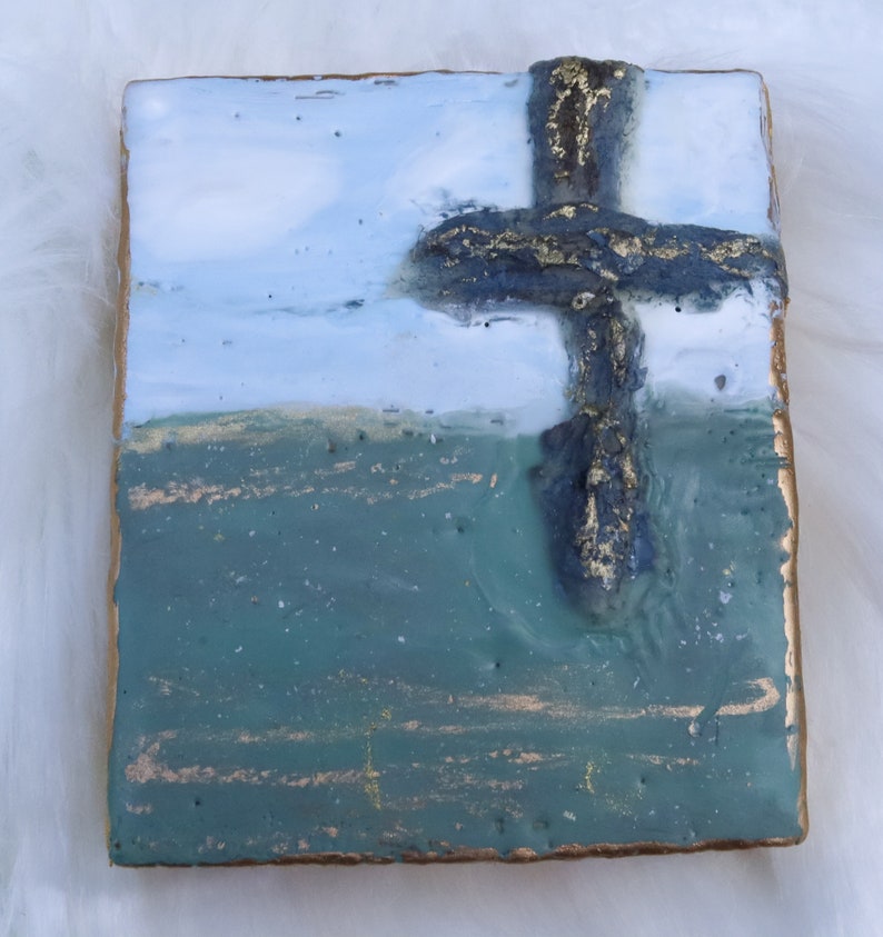 Encaustic Cross on Wood