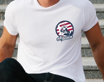 Camiseta con la bandera de EE. UU. de la Estatua de la Libertad: Camiseta patriótica del 4 de julio