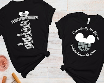 21st Birthday Epcot Shirt, Drinking Around The World Tee