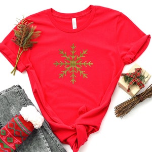 Schneeflocke Irisierendes Gold Design Shirt, Urlaubs Shirt, Schneeflocke Shirt, passende Weihnachtshemden, Kinder Shirt, Familie Weihnachten Shirts
