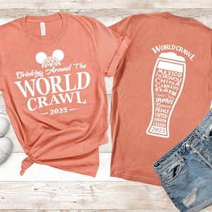 Drinking World Crawl 2025 Shirt, Drinking Around The world Shirt, Disney Drinking Team Shirt, Disney Vacation Tee, Epcot Food and Wine Shirt
