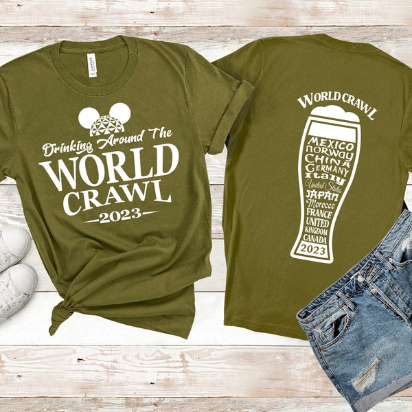 Drinking World Crawl 2023 Shirt, Drinking Around The world Shirt, Disney Drinking Team Shirt, Disney Vacation Tee, Epcot Food and Wine Shirt