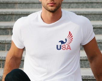 USA Flag Bald Eagle T-Shirt,  Patriotic Independence Day Tee