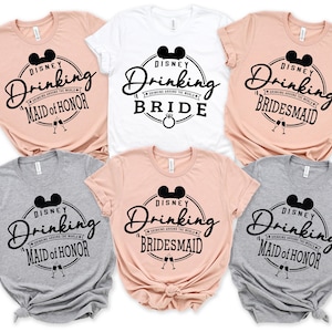 Bride Drinking Team Shirt, Bridesmaid , Maid Of Honor Drinking Around The world Shirts, Disney Drinking Team Tee, Bachelorette Drinking Team