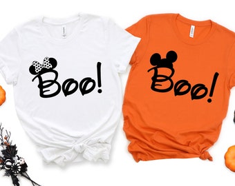 Camisetas de Disney Halloween Boo, camisetas familiares de Disney Halloween, camisetas de Mickey Mouse Boo, camisetas de fiesta de Halloween de Mickey no tan aterrador