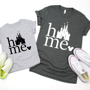 Camiseta unisex con el Castillo de Disney para el hogar, camisetas familiares a juego.