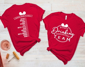 Disney Team Shirt trinken, trinken um die Welt Shirt, Mädchen trinken Team Shirts, Mädchen Wochenende Shirts, Epcot Essen und Wein Shirt