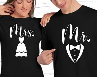 Camisas a juego para pareja, regalo de boda, para el Sr. y la Sra.
