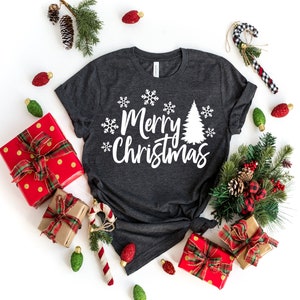 Feliz camisa de Navidad, Navidad familia a juego camisa, camisa de vacaciones para las mujeres, camisas de Navidad a juego, camiseta de Navidad