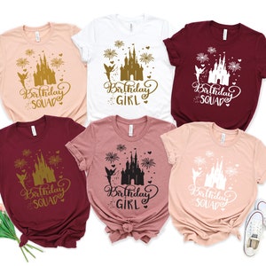 Birthday Girl with Disney Castle Shirt, Birthday Squad Shirts, Disney Birthday Shirt, Disney Birthday Party Shirts, Gift for Birthday Girl