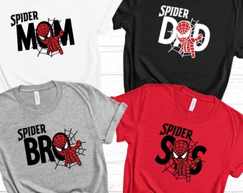 Bijpassende shirts Spider Family, superhelden-T-shirts