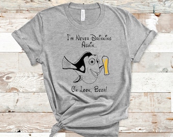 Funny Drinking Fish T-Shirt,  Epcot Food & Wine Festival Gift