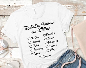 Camiseta de vacaciones "Bebiendo por el mundo" de Epcot
