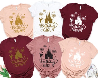 Birthday Girl with Disney Castle Shirt, Birthday Squad Shirts, Disney Birthday Shirt, Disney Birthday Party Shirts, Gift for Birthday Girl