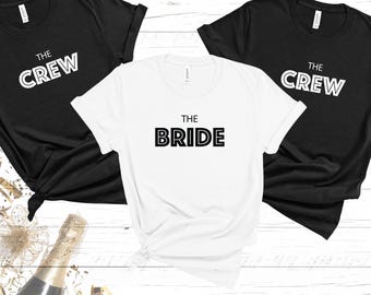Camisetas para despedida de soltera de novia y tripulación, camiseta de fiesta nupcial a juego.