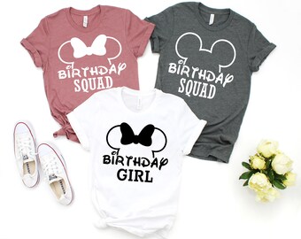 Camisa de cumpleaños de Disney, camisa de Disney de cumpleañera, camiseta de Disney Bday Boy, camisa de escuadrón de cumpleaños de Disney, camisas de fiesta de cumpleaños de Disney, regalo de cumpleaños