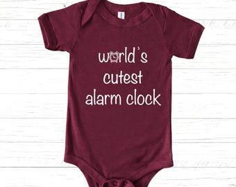 Body de bebé con despertador, mono unisex divertido, regalo para recién nacido