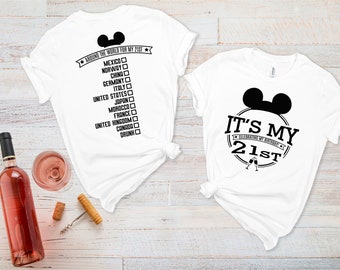 It's My 21st Drinking Team Shirt, Drinking Around The world Shirt, Disney Drinking Team Shirt, Birthday Drinking Team Shirts, 21st Bday Tee