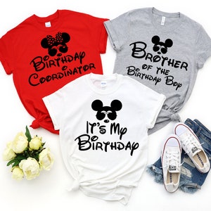 Disney Birthday Shirt, Birthday Coordinator Disney Shirt, It&#39;s My Birthday Shirt,Disney Birthday Squad Shirt, Disney Birthday Party Shirts