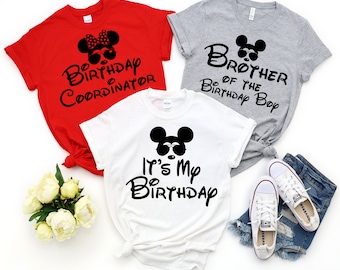 Disney Birthday Squad Shirt, Mickey Mouse Birthday Party Shirts