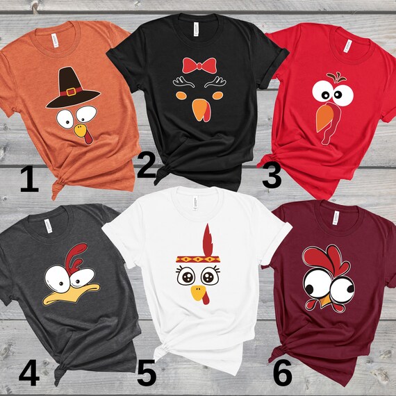 Funny Thanksgiving Tshirt For Women - 'Gobble' Turkey Graphic 3/4 Sleeve Tee, Cute Holiday Top