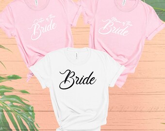 Camisetas para la comitiva nupcial, camisetas a juego para la novia y la familia