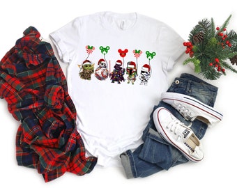 Star Wars Christmas T-Shirt: Festive Cartoon Characters