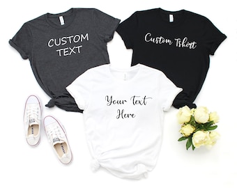 Camisetas com texto personalizado, camisetas personalizadas para a família.