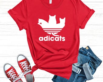 T-shirt parodie Adicats, t-shirt unisexe avec logo de chat drôle