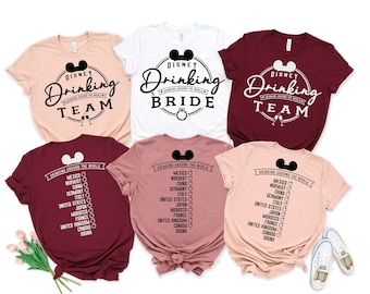 Bride Drinking Team Shirt, Drinking Around The world Shirt, Disney Drinking Team Shirt, Bachelorette Drinking Team Shirts, Epcot Bride Shirt