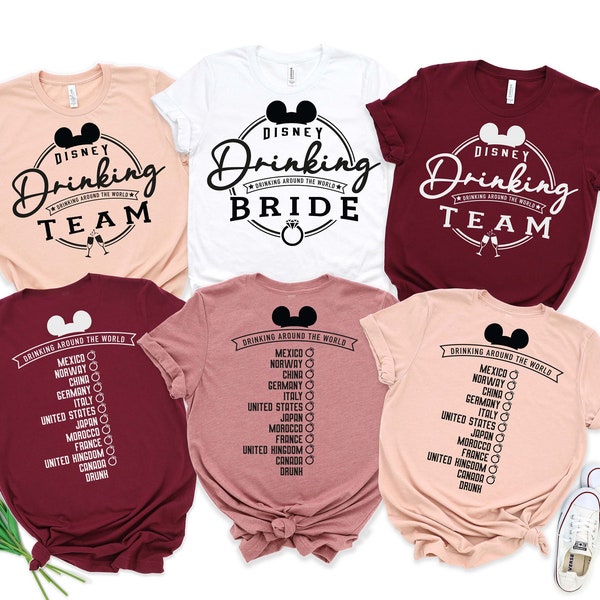 Bride Drinking Team Shirt, Drinking Around The world Shirt, Disney Drinking Team Shirt, Bachelorette Drinking Team Shirts, Epcot Bride Shirt