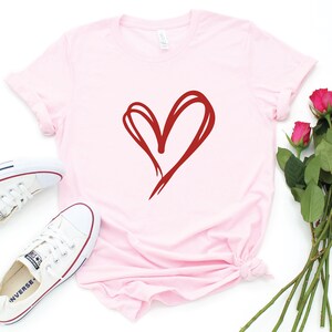 Heart T-Shirt; Valentine&#39;s Day T-Shirt; Heart T-Shirt; Cute Valentine&#39;s Day T-Shirt