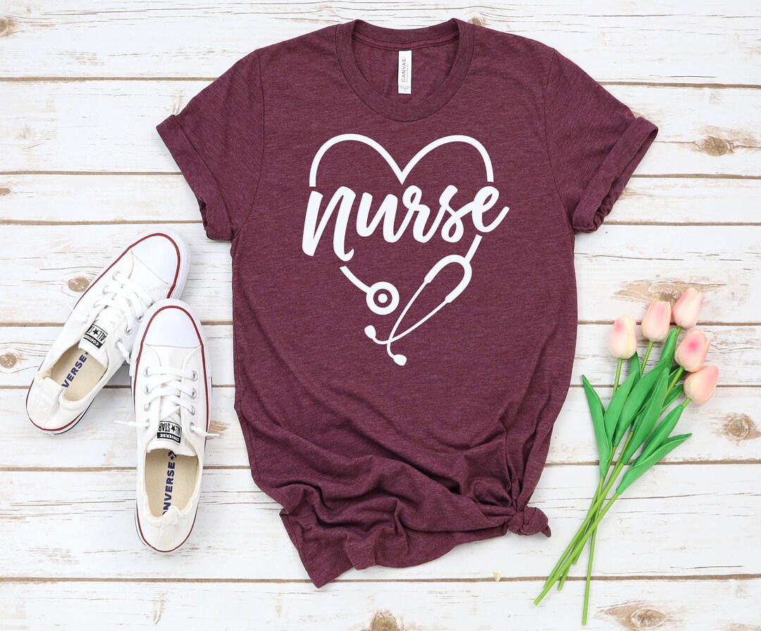 Nurse Heart Shirt, Nurse Shirt, Nursing School T Shirt, Nursing Scholl ...