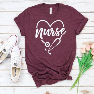 Nurse heart Shirt, Nurse Shirt, Nursing School T Shirt, Nursing Scholl Tee, Funny Nursing Shirt, Nurse Shirt