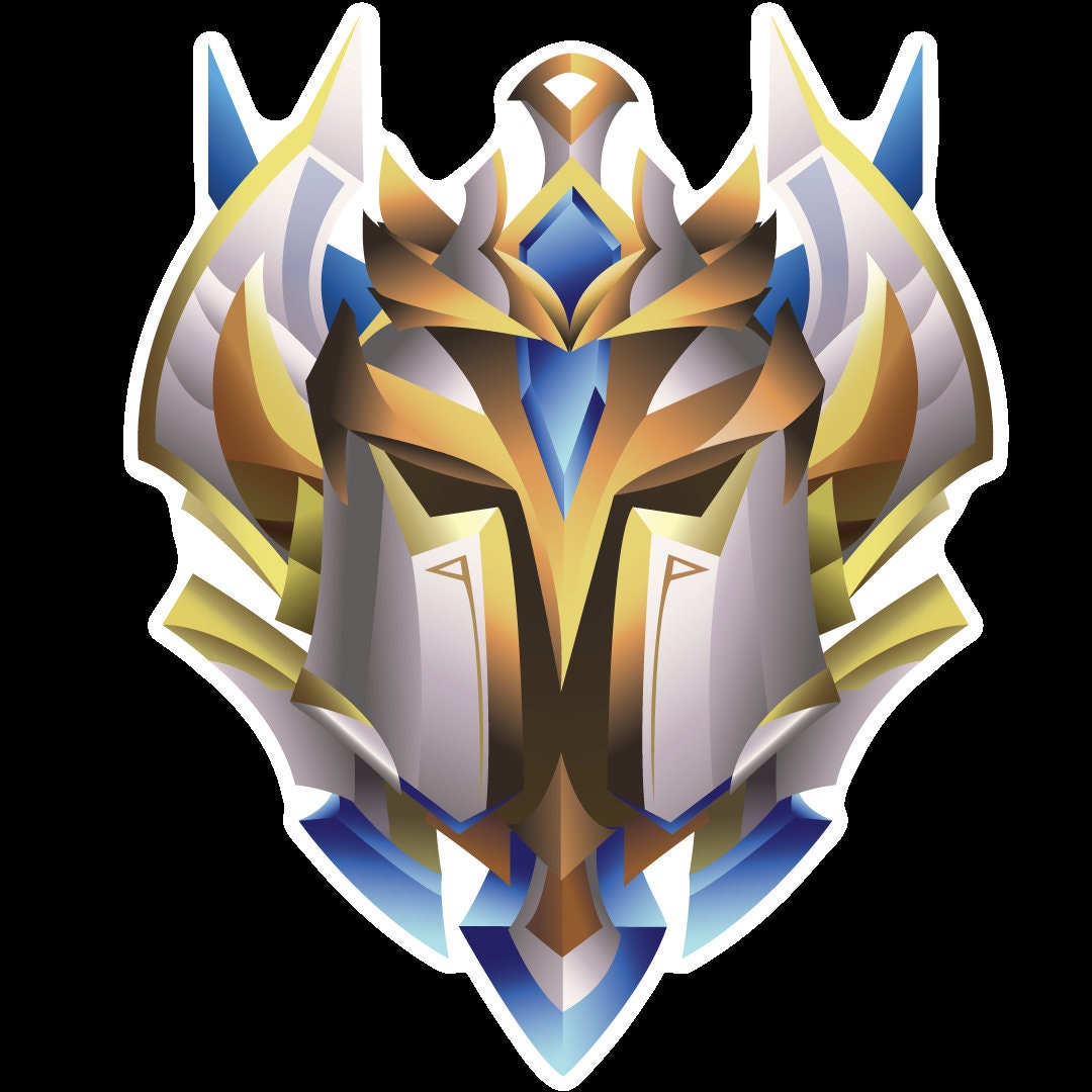 Multiplayer Online Battle Arena lol grandmaster Rank Icon Sticker for Sale  by ElyVan