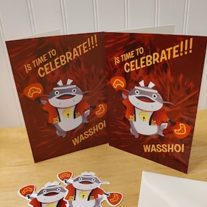 Pequeña tarjeta de celebración FFXIV Festival Namazu (3.5Wx 5H)