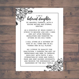 New Young Women LDS Theme, Updated 2019 Young Women ThemeYW, LDS Young Women&#39;s Theme, Poster YW, Young Women Printable, Instant Download