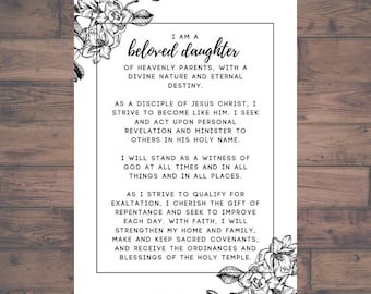 New Young Women LDS Theme, Updated 2019 Young Women ThemeYW, LDS Young Women&#39;s Theme, Poster YW, Young Women Printable, Instant Download